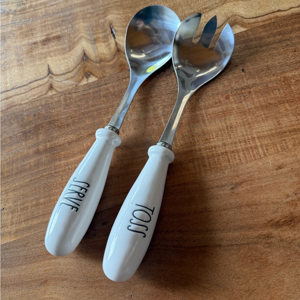 Rae Dunn White Serve and Toss Utensils